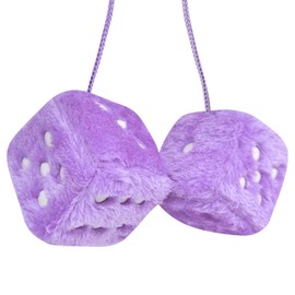 Rumyve Car Hanging Furry Dice, Vintage Car Hanging Dice,2pcs Car Pendants with Car Interior Decoration, Plush Car Decoration Pendant Accessories(Purple)