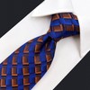 [S&W SHLAX&WING] Men's Necktie Pocket Square Blue Copper Tie Set