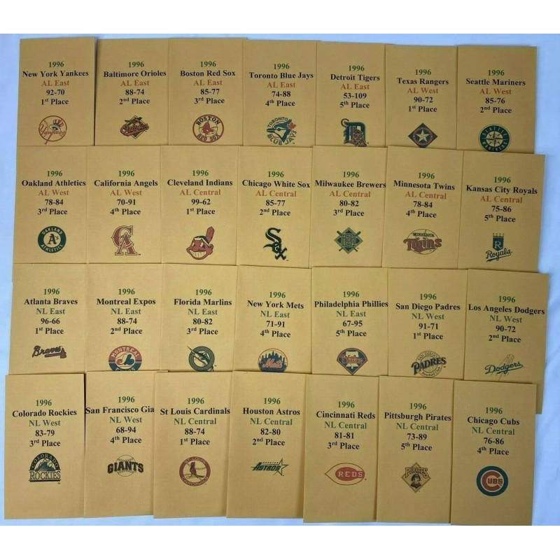 Strat-O-Matic 1996 Strat-O-Matic Baseball Printed Storage Envelopes with Stats and