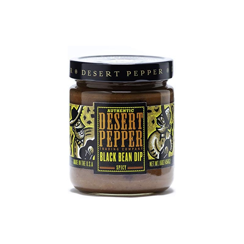 Desert Pepper Spicy Black Bean Dip with Black Beans, Jalapeno