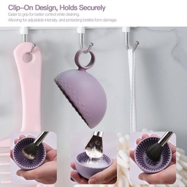 Silicone Scrubber Ball Cleaning Bowl – Multi-Purpose Brush Cleaner for Makeup & Dishes – Cute Round Design – Soft Scrubbing Pad for Beauty Tools, Kitchenware – 8 Colors (Green)