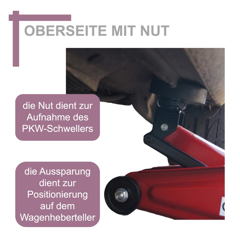 75 x 30 mm rubber pad with V-groove, waffle surface