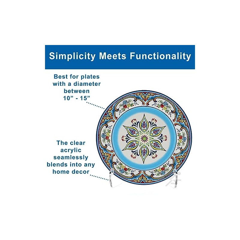 OnFireGuy Heavy Duty Plate Display Stand | 9-inch Clear Acrylic