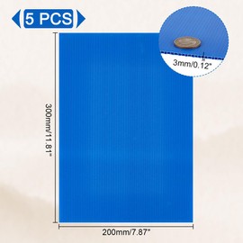 AHANDMAKER 5 Pcs Blue Corrugated Plastic Sheets, 7.8x11.8 Inch Corrugated Poster Board, 3mm Thick Blank Yard Signs, Corrugated Plastic Board for DIY Crafts, Indoor and Outdoor Party Decor