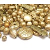 Pack of 150 Plastic Beads Metallic Matt Gold Beads Mix