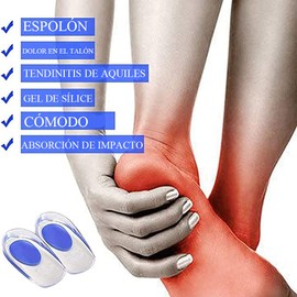 3 Pares Taloneras de Gel de Silicona para Dolor, Almohadillas para Talón Para Tendinitis de Aquiles, Protectores de Alivio Del Dolor de Espolones ÓSeos para Mujeres, Hombres, Alivio, Espolones ÓSeos, Zapatos ( L, Azul)