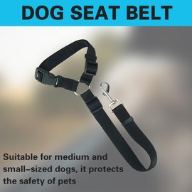 Pack of 2 dog seat belt, black dog safety belt for car, with 1 x bite-resistant dog toy to prevent your dog from chewing the car.