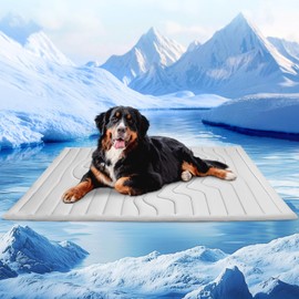 Petrendy Dog Cooling Mat, Reversible Self Cooling Pad for Dogs (Cool & Warm), Durable & Machine Washable, Pet Cooling Mat for Dogs - Keep Your Pet Cool and Comfy in Summer (Grey, XL, 59" x 40")