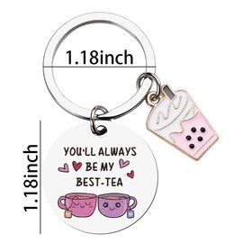 Best Friend Birthday Gifts for Women Friendship Keychain Gifts for Teen Girls Gifts for Best Friends Soul Sister Tea Lovers - You Will Always Be My Best Tea Keychains