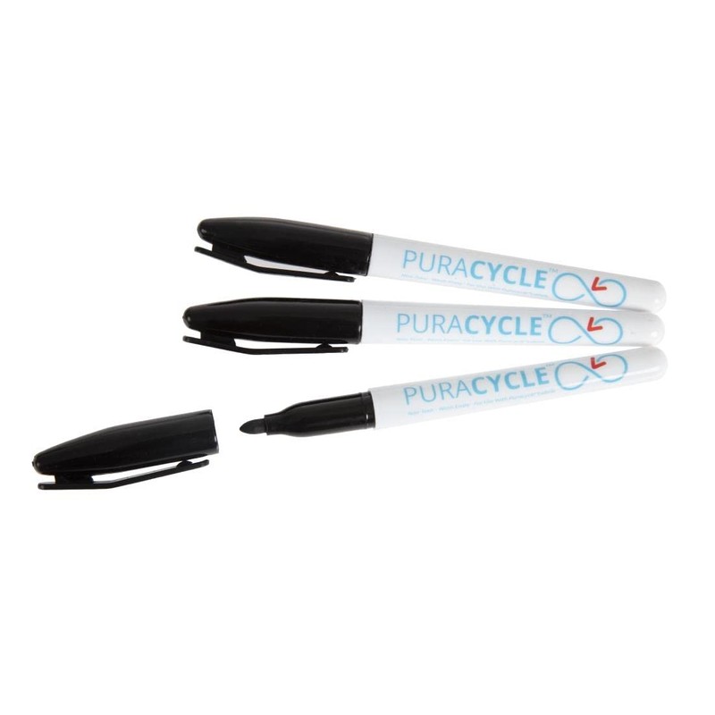 PuraCycle FB284 Non-Toxic Marker Pens Black 3 Pack