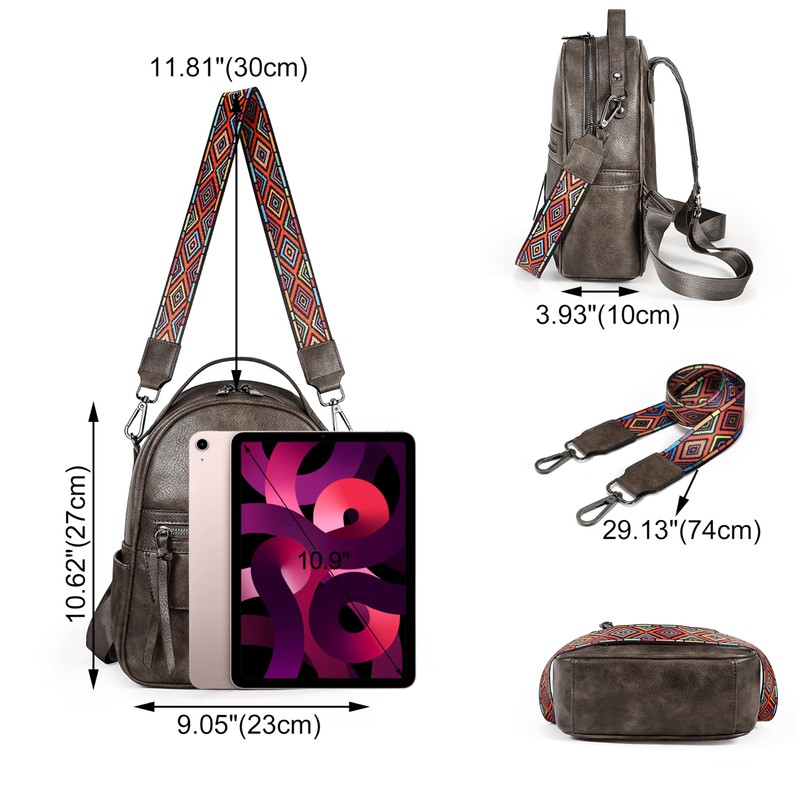 UTO Small Backpack Women's Leather Elegant 2 in 1 Shoulder