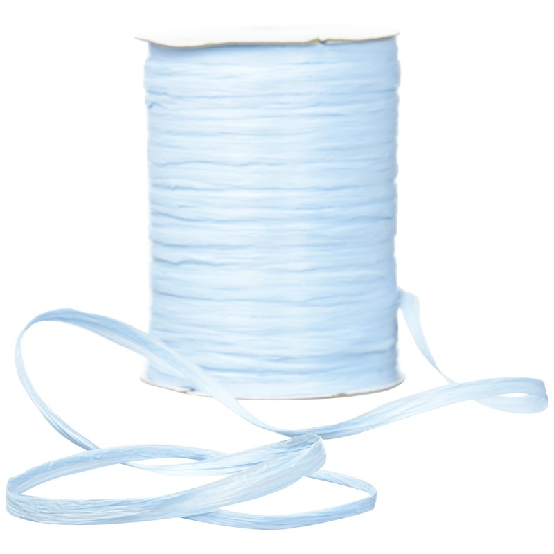 Prasent 100 m Rayon Raffia Spool Rayon, Light Blue