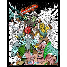 Stuff2Color Zombieland - Fuzzy Velvet Coloring Poster for Kids, Toddlers, and Adults - Arrives Uncolored - Great Indoor Coloring Project or Quiet Time Activity