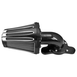 HCmotorku Motorcyle Air Cleaner Filter CNC 90° Forward-Facing Kit Fit for Harley Softail Touring Trike Sportster XL Dyna (Black Housing Grey Element, A For Sportster XL 04-22)