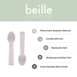 Beille Cream Wheat Straw Material Ice Cream Scoop Kitchen Utensils Home Goods