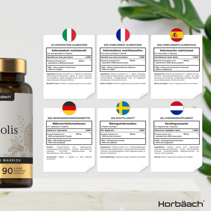 Bee Propolis Capsules | 2000mg | 90 Vegetarian Capsules |