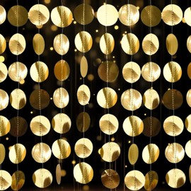 Pack of 4 Glitter Decoration Party, Paper Garland Birthday, Colourful Glitter Garland, 4 m Circle Banner Garlands, Hanging Iridescent Round Garland Decoration, for Birthday, Wedding, Hanging Party