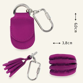Leather Key Ring for Coins – Key Ring, Genuine Leather, Women and Men – Keychain for Car Keys – Mini Coin Purse, pink