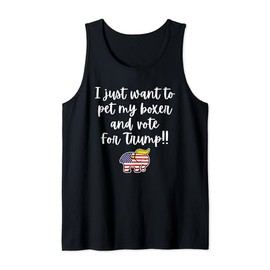 Pet My Boxer and Vote for Trump Patriotic Boxer Dog Lover Tank Top