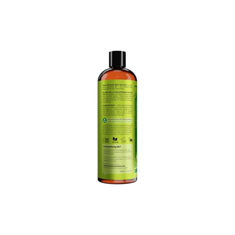 Aloe Vera Gel - 99% Organic, 12 Oz - No