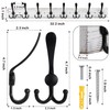 Kuhome 32.2'' Large Coat Rack Wall Mount Coat Hooks with