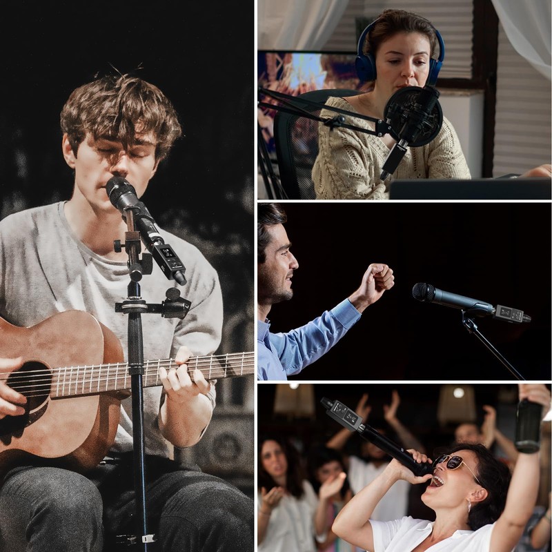 Wireless Microphone Transmitter Receiver System UHF Wireless XLR Transmitter and