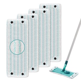 Floor Mop Replacement Cover, Pack of 4 Mop Covers, Mop Cover 42 cm, Microfibre Mop, 2 Fibre System for Dirt Absorption, Compatible with Leifheit Clean Twist M, for All Floor Types