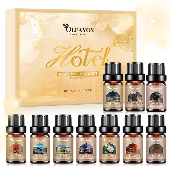 OleaVox Hotel Diffuser Oils Gift Set, Luxury Fragrance Oil Blend,