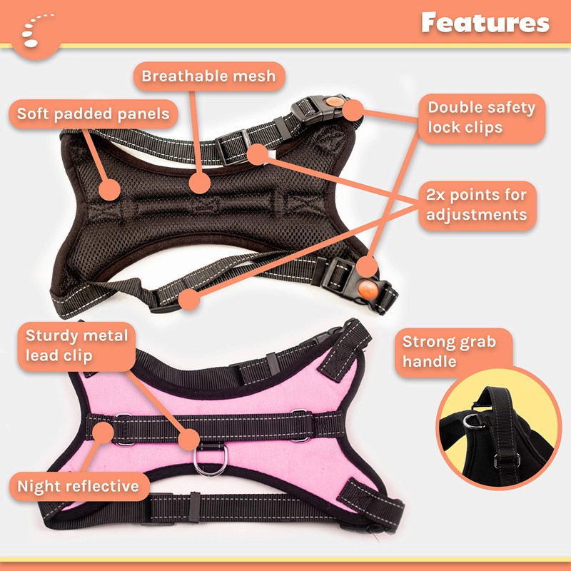 Zenify Pets Dog Harness - Chest Control Grab Adjustable Reflective