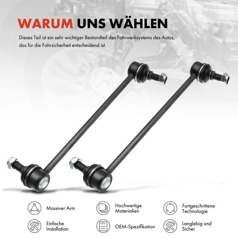 Frankberg 2 x coupling rod stabilisers front axle left right