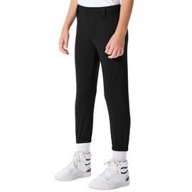 DEVOROPA 2T/3T/4T/5T to Big Kids Youth Boys Baseball Pants Girls Softball Pants Fast Pitch Tee Ball Practice Pants Pockets Black 6Years