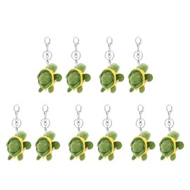 Abaodam Pack of 10 Turtle Key Fob Animal Key Fob Tortoise Doll Bag Hanging Cuddly Toy Key Ring Sea Cuddly Toys For Girls Plush Charm Hairy, As Shown