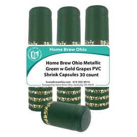 Home Brew Ohio Green With Gold Grapes PVC Shrink Capsules 30 count