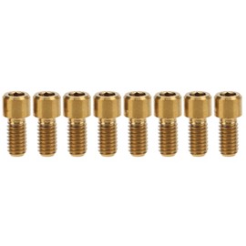 RISK 8Pcs Mountain Bike Pedal Bolts Titanium Alloy Anti Slip Bicycle Pedal Screws Pins Studs Cleats M4x8mm Gold