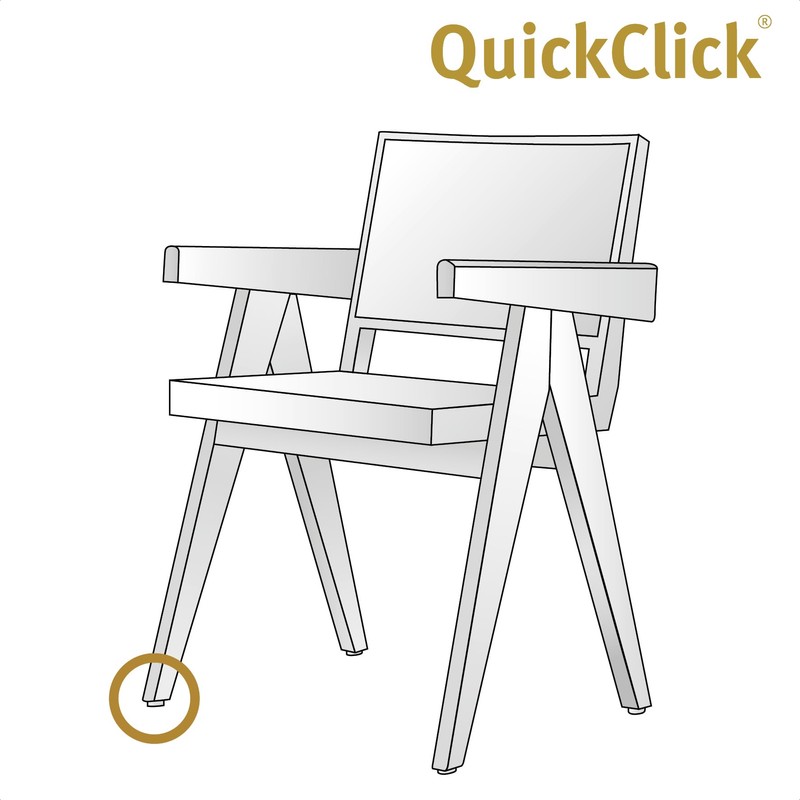 Wagner QuickClick® Chair Glides – Set of 8 Replacement Slider/'Natural