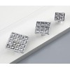 ESreake 10 Pack Extra Large Square Crystal Rhinestone Cabinet Knobs