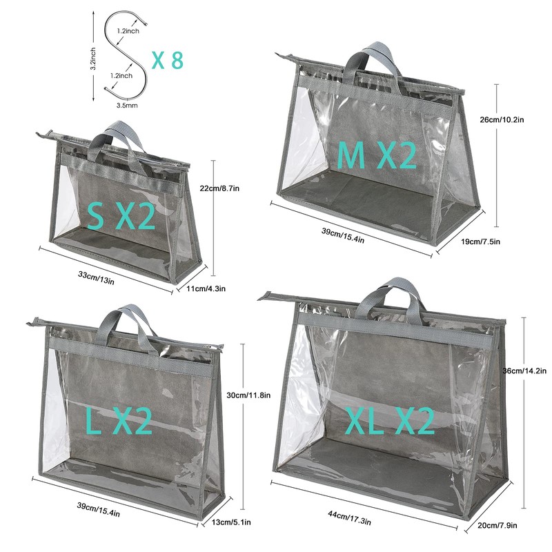 CINPIUK Handbag Dust Bags Clear Purse Storage Organizer for Closet
