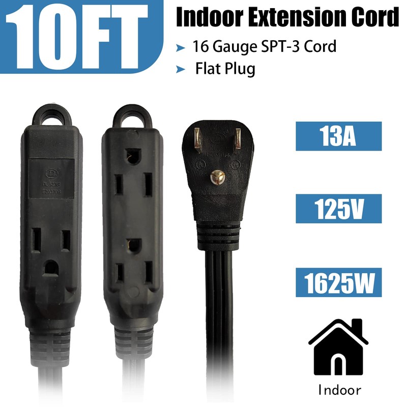 GREATIDE Cable de extensión de 3 salidas de 10 pies