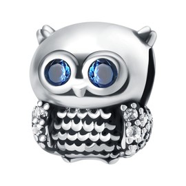 Harmony Vibes 925 Sterling Silver Charm Pendant, Animals Collection Charm. 925 Sterling Silver Charm for Bracelet and Bracelets, Owl, Panda, Elephant, Dinosaur, Alpaca, Universal Compatibility,