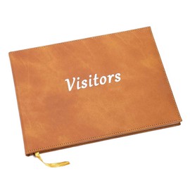 Esposti Visitors Book | Tan Faux Leather Cover | 265 x 195mm