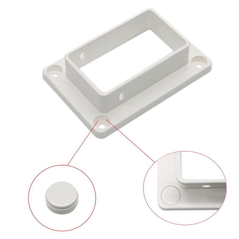 2-Pack 2" x 3.5" Slotted Handrail Bracket Kit, White Vinyl
