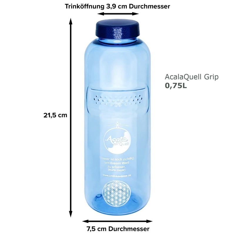 Acala Tritan Water Bottles Optimal Set Grip with Flower of