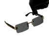 Street Knitted Stylish Square Rimless Gold Frame Stylish Dark Gray