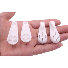 20 Pieces White Powerful Concrete Hard Wall Drywall Picture Hooks Traceless Nail Plastic Wall Hooks for Picture Frames Clock Hangers (4cm Length)
