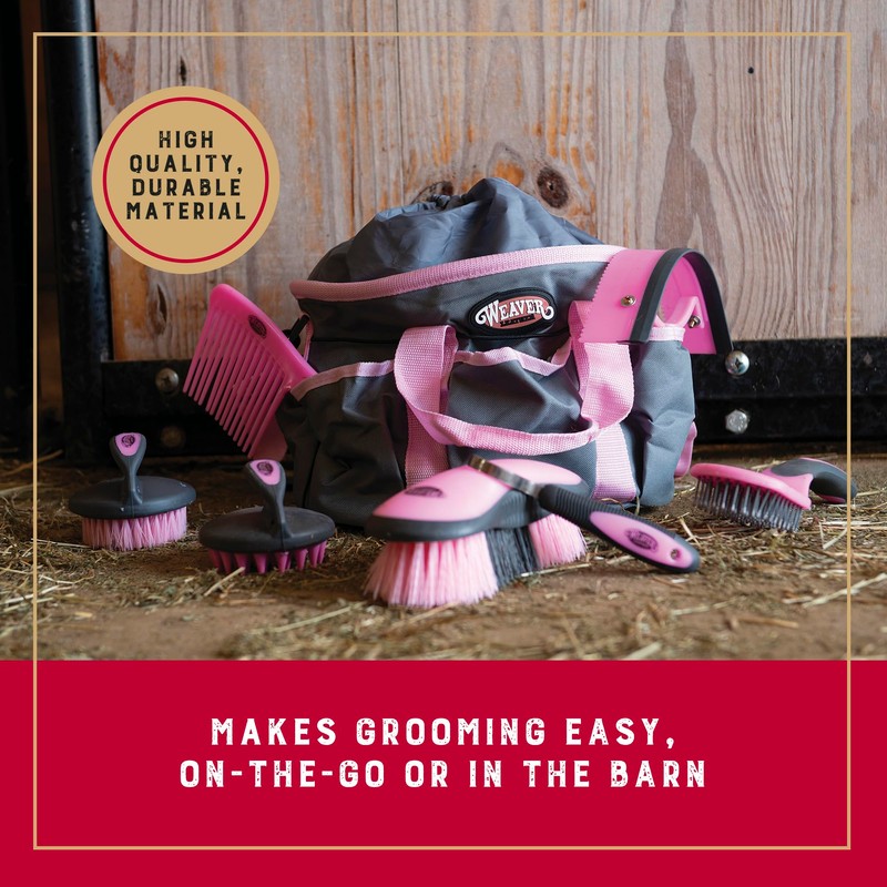 Weaver Leather Horse Grooming Kit, 7-piece Horse Brush Set with