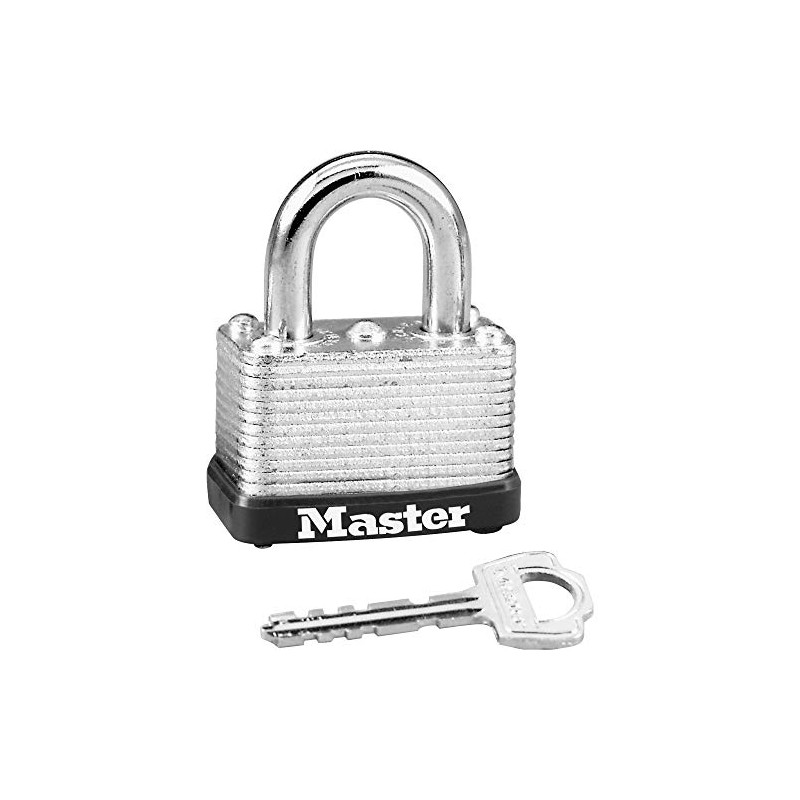 Master Lock Silver Laminated Steel Warded Padlock, Keyed Padlock for