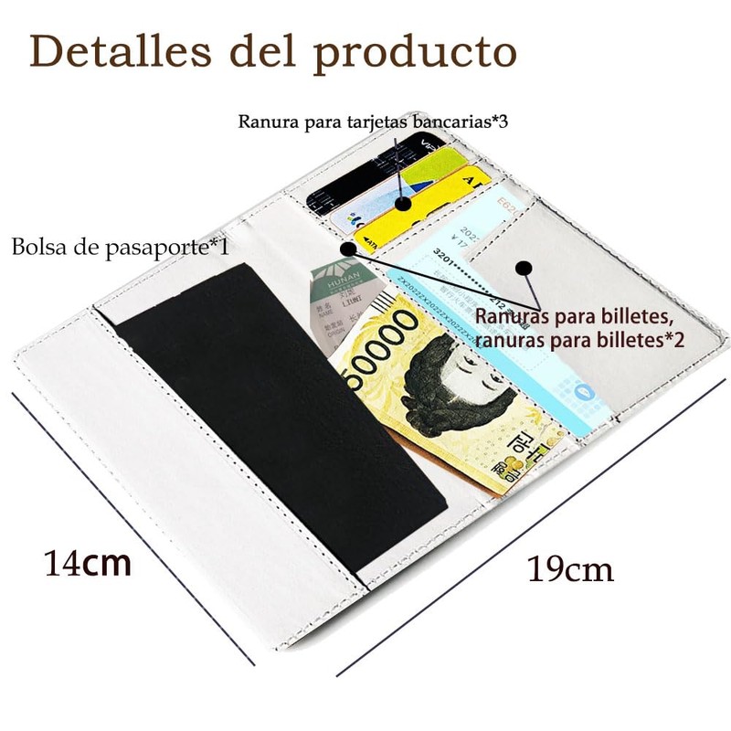 Lumbor37 Porta Pasaporte Cartera para Pasaporte RFID, Titular de Pasaporte