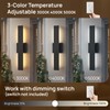 JOKAONOTL Upgraded 23.6in Black Long Modern LED Outdoor Wall Lights