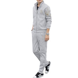 Jstore Men's Training Wear, Jersey, Sweatshirt, Top and Bottom Set, Sports, M - 5XL, gray, XL