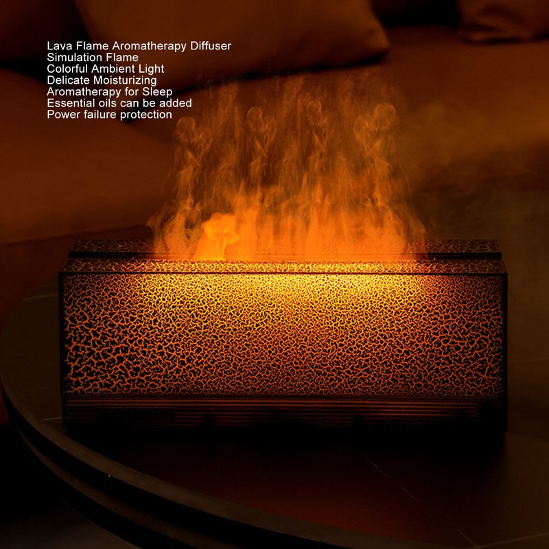 Flame Aroma Diffuser Humidifier Multifunction Alloy Frosted Texture 3 Gears